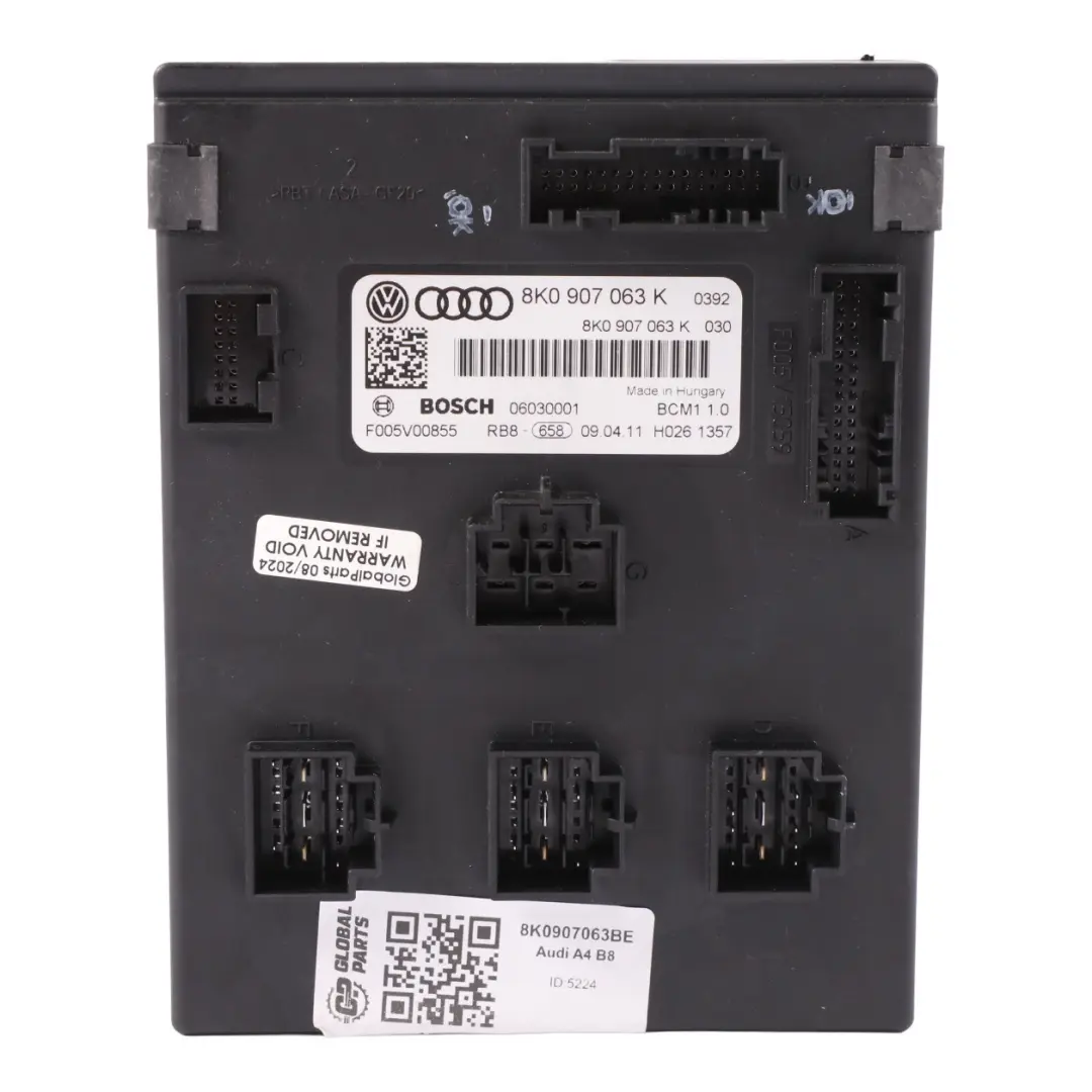 Sterownik Moduł Komfortu BCM 8K0907063K do Audi A4 B8 o numerze 8K0907063BE Audi A4 B8 Sterownik Moduł Komfortu BCM 8K0907063K - SKU 8K0907063BE - Numer Części 8K0907063BE