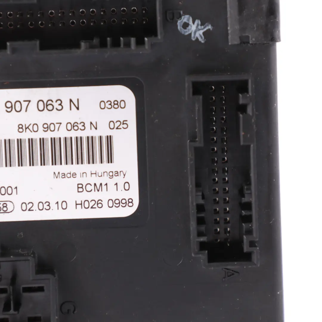 Audi A4 B8 Body Control Comfort Unit Module BCM Unit ECU - SKU 8K0907063N - Part number 8K0907063N