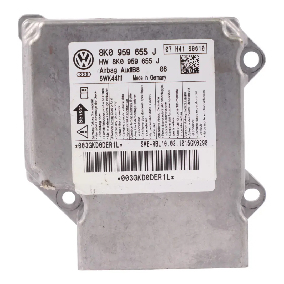 Module Control Unit ECU Crash Control to Audi A4 B8 Air with Part number 8K0959655J Audi A4 B8 Air Module Control Unit ECU Crash Control - SKU rhd-8K0959655J - Part number 8K0959655J