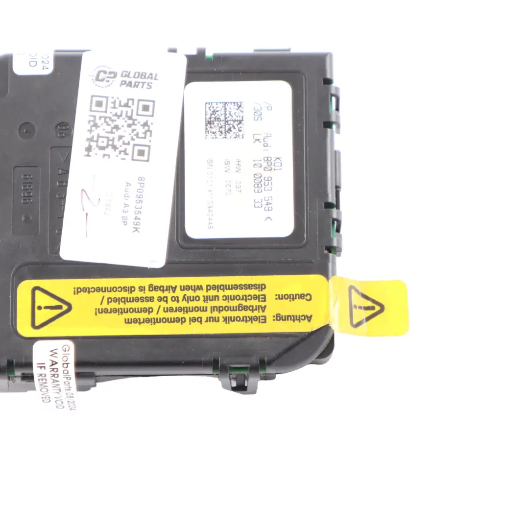 Audi A3 8P Steering Angle Steering Wheel Column Control Module ECU - SKU 8P0953549K - Part number 8P0953549K