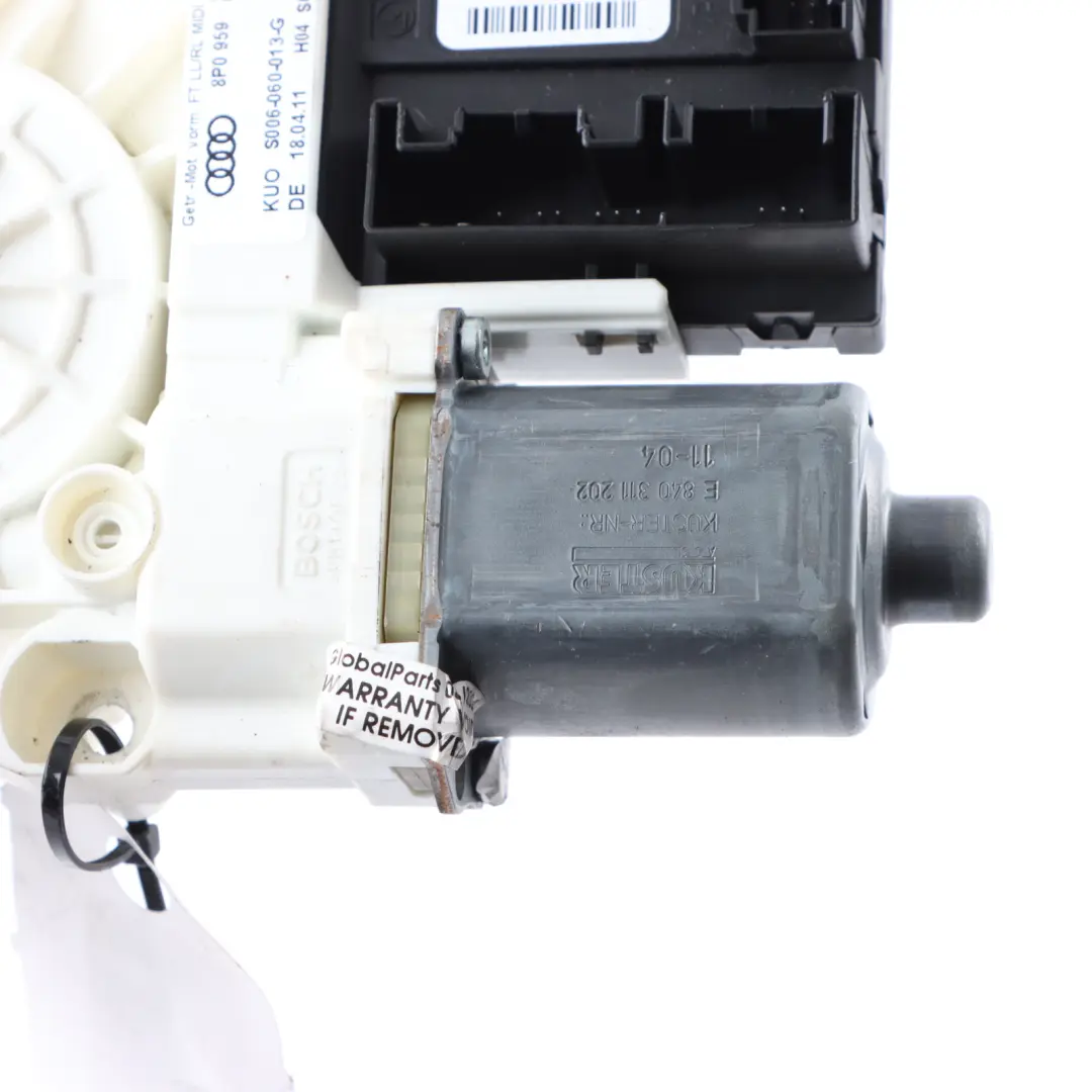 Audi A3 8P Window Lifter Motor Door Front Left N/S Regulator Drive - SKU 8P0959801P - Part number 8P0959801P