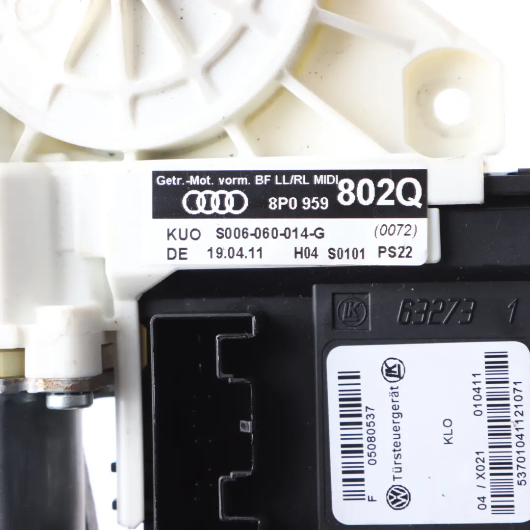 Audi A3 8P Window Lifter Motor Door Front Right O/S Drive Electric - SKU 8P0959802P - Part number 8P0959802P