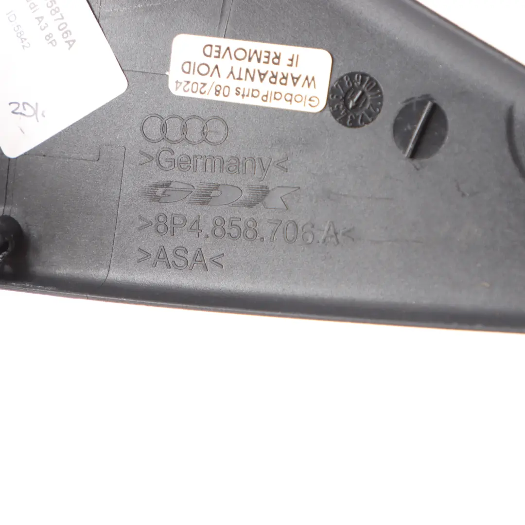 Mirror Cover Door Right O/S Interior Cap Trim to Audi A3 8P with Part number 8P4858706A Audi A3 8P Mirror Cover Door Right O/S Interior Cap Trim - SKU 8P4858706A - Part number 8P4858706A