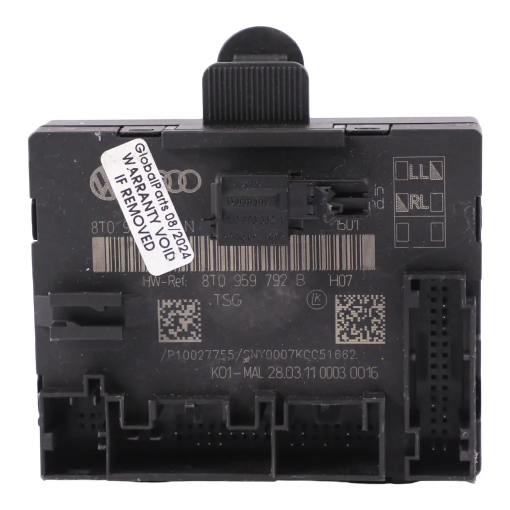 Moduł Sterownik Drzwi Przednich Prawych Przód Prawo 8T0959792B do Audi A4 B8 o numerze 8T0959792G Audi A4 B8 Moduł Sterownik Drzwi Przednich Prawych Przód Prawo 8T0959792B - SKU 8T0959792G - Numer Części 8T0959792G