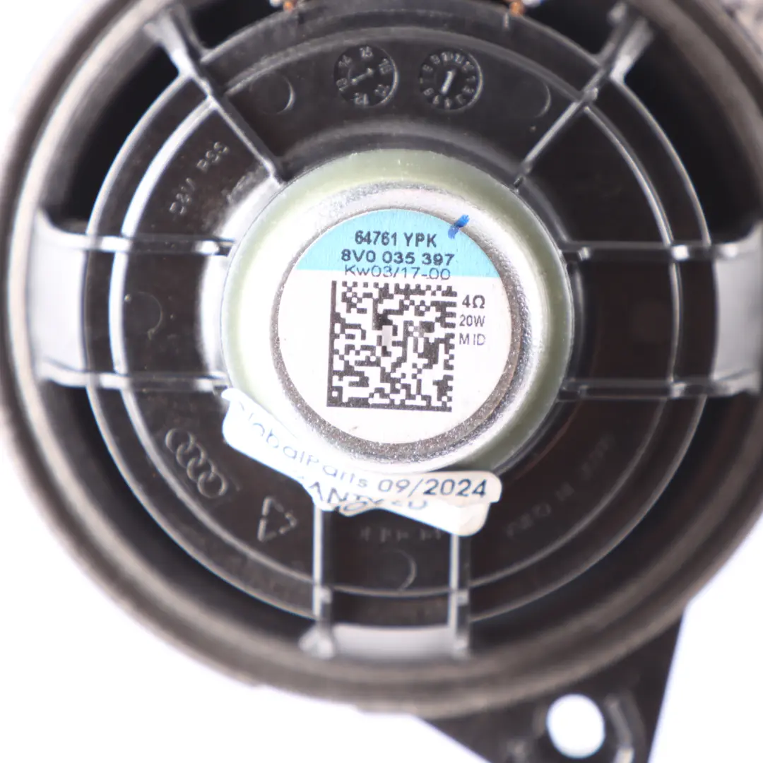 Speaker High Range Tone Dashboard Center Tweeter to Audi A3 S3 8V with Part number 8V0035397 Audi A3 S3 8V Speaker High Range Tone Dashboard Center Tweeter - SKU 8V0035397 - Part number 8V0035397