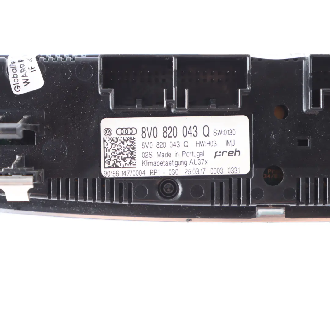 Audi A3 8V Air Conditioning Panel A/C Heater Blower Climate Control - SKU 8V0820043Q - Part number 8V0820043Q