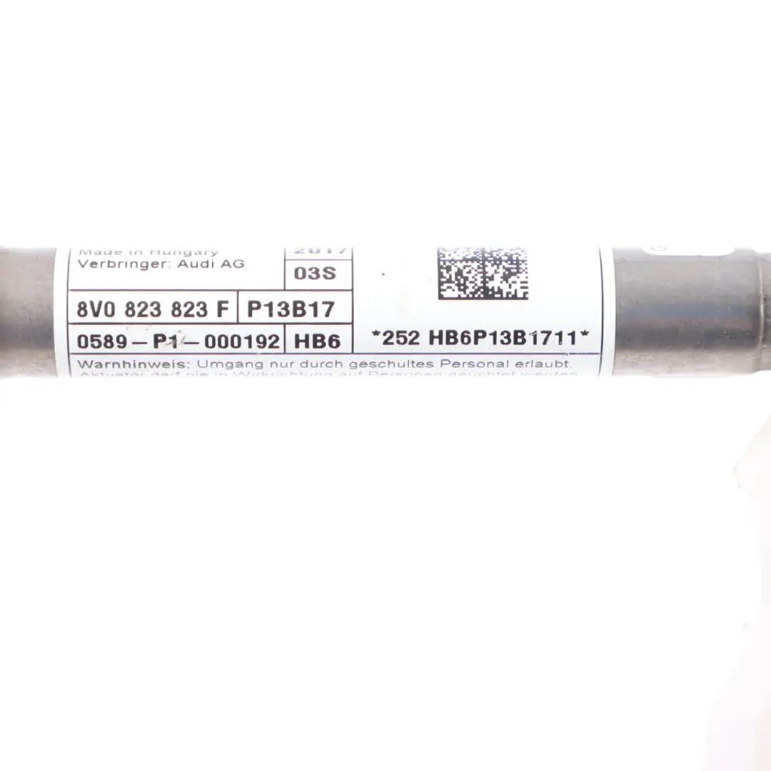 Actuador Bisagra Capó Audi A3 8V Delantero Izquierdo para  con número de pieza 8V0823823F  Actuador Bisagra Capó Audi A3 8V Delantero Izquierdo - SKU 8V0823823F - Número de pieza 8V0823823F