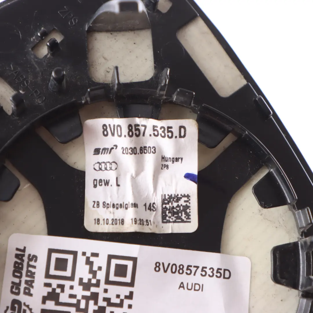 Audi A3 8V Lusterko Boczne Szkło Drzwi Lewe Zewnętrzne Wkład - SKU 8V0857535D - Numer Części 8V0857535D