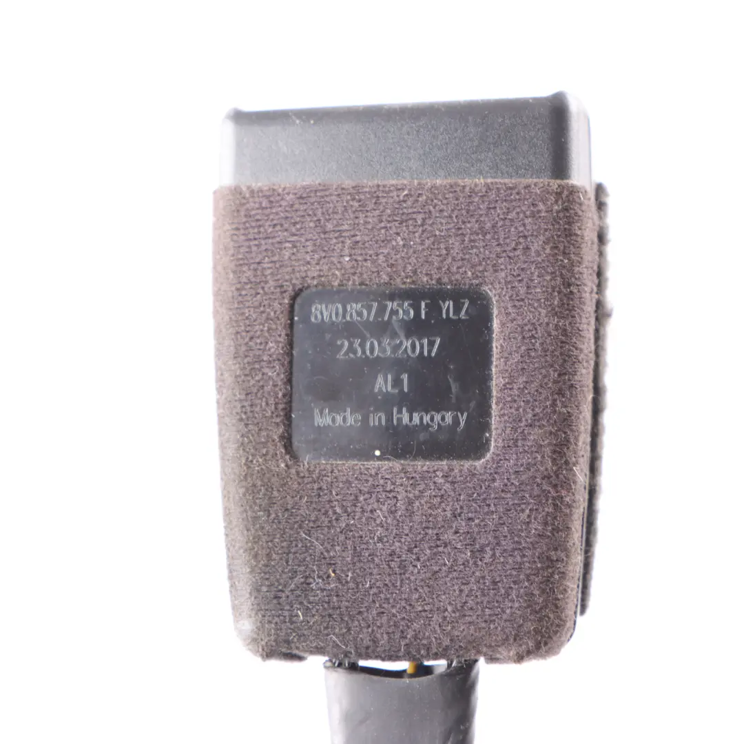 Tige boucle ceinture sécurité Avant droite gauche pour Audi A3 S3 8V à propos du numéro de pièce 8V0857755F Audi A3 S3 8V Tige boucle ceinture sécurité Avant droite gauche - SKU 8V0857755F - Numéro de pièce 8V0857755F