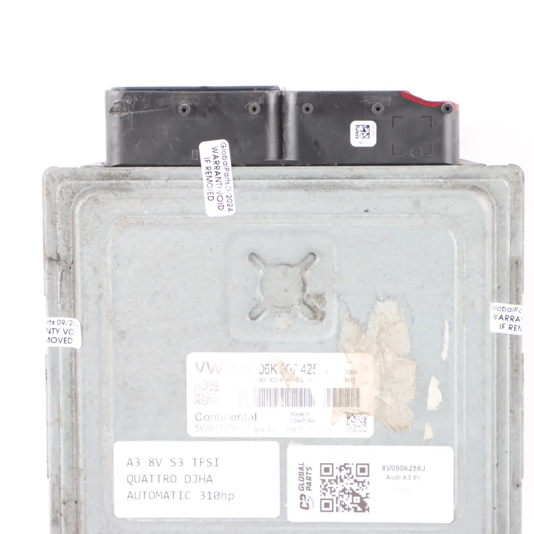 310HP Quattro Engine ECU Automatic to Audi A3 8V S3 2.0 TFSI DJHA with Part number 8V0906259J Audi A3 8V S3 2.0 TFSI DJHA 310HP Quattro Engine ECU Automatic - SKU 8V0906259J - Part number 8V0906259J