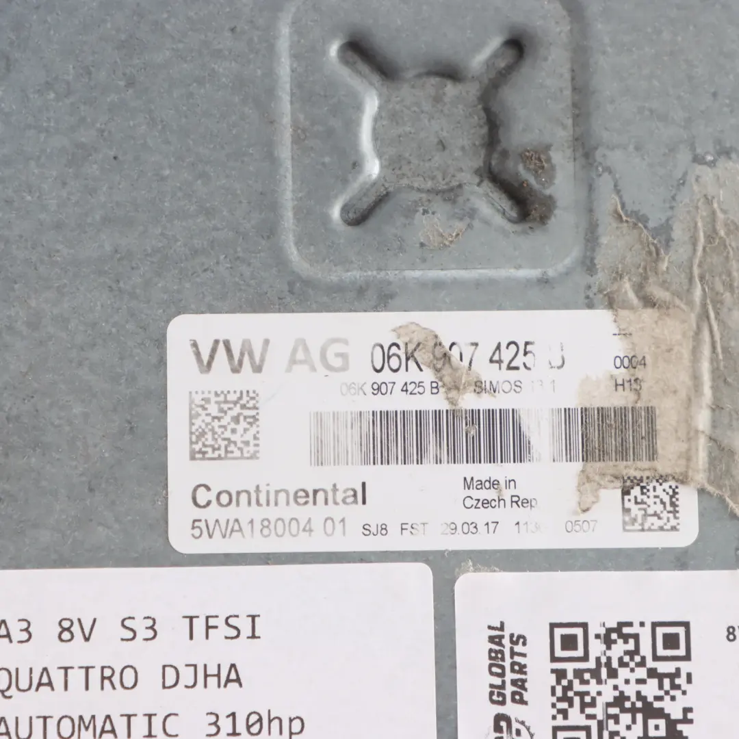 Audi A3 8V S3 2.0 TFSI DJHA 310HP Quattro Engine ECU Automatic - SKU 8V0906259J - Part number 8V0906259J