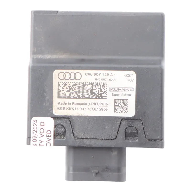 Körperschall Steuer Modul ECU für Audi A3 8V mit Teilenummer 8V0907159A Audi A3 8V Körperschall Steuer Modul ECU - SKU 8V0907159A - Teilenummer 8V0907159A