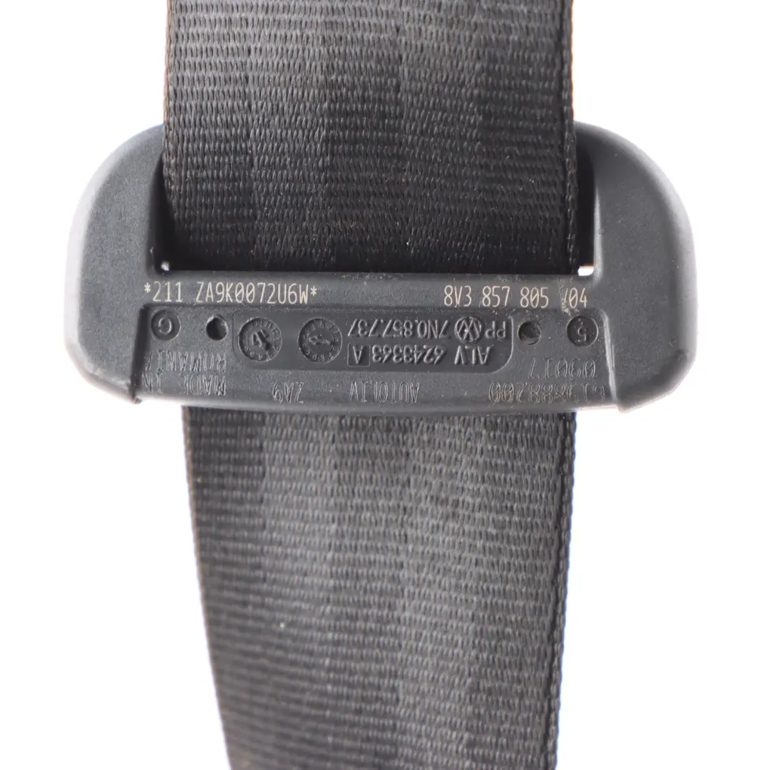 Audi A3 S3 8V Sportback Seat Safety Belt Rear Right Left N/O/S Black - SKU 8V3857805 - Part number 8V3857805
