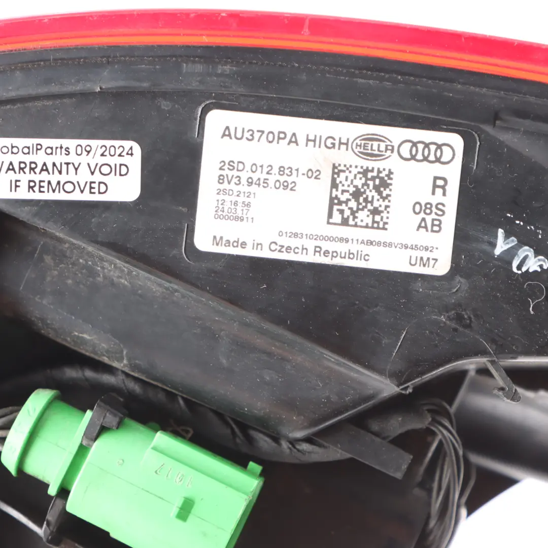 Lamp Trunk Light Right O/S Tailgate LED Hella to Audi A3 8V 3D Rear with Part number 8V3945092 Audi A3 8V 3D Rear Lamp Trunk Light Right O/S Tailgate LED Hella - SKU 8V3945092 - Part number 8V3945092