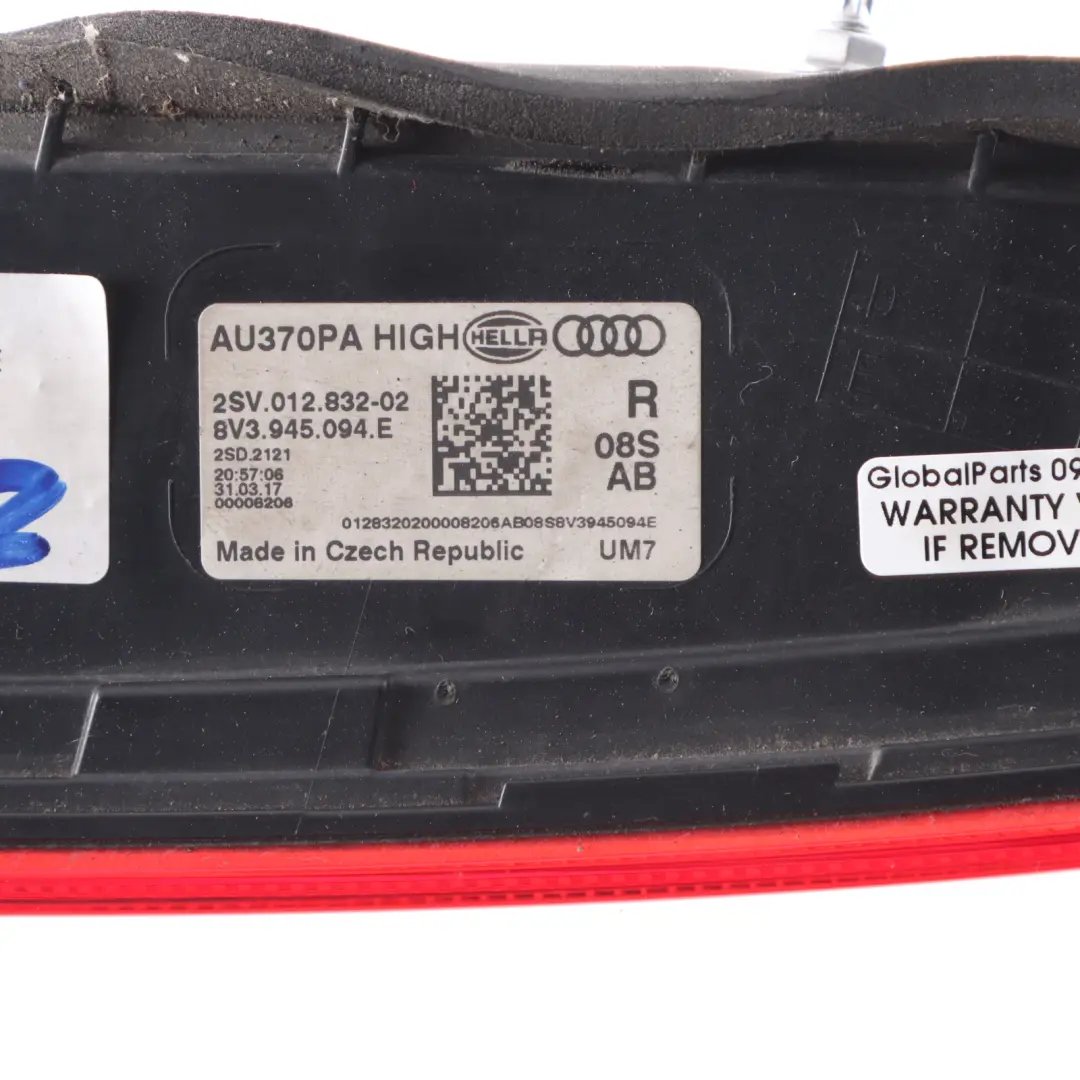 Lamp Trunk Boot Tailgate Inner Light Left N/S 8V3945093E to Audi A3 8V Rear with Part number 8V3945094E Audi A3 8V Rear Lamp Trunk Boot Tailgate Inner Light Left N/S 8V3945093E - SKU 8V3945094E - Part number 8V3945094E