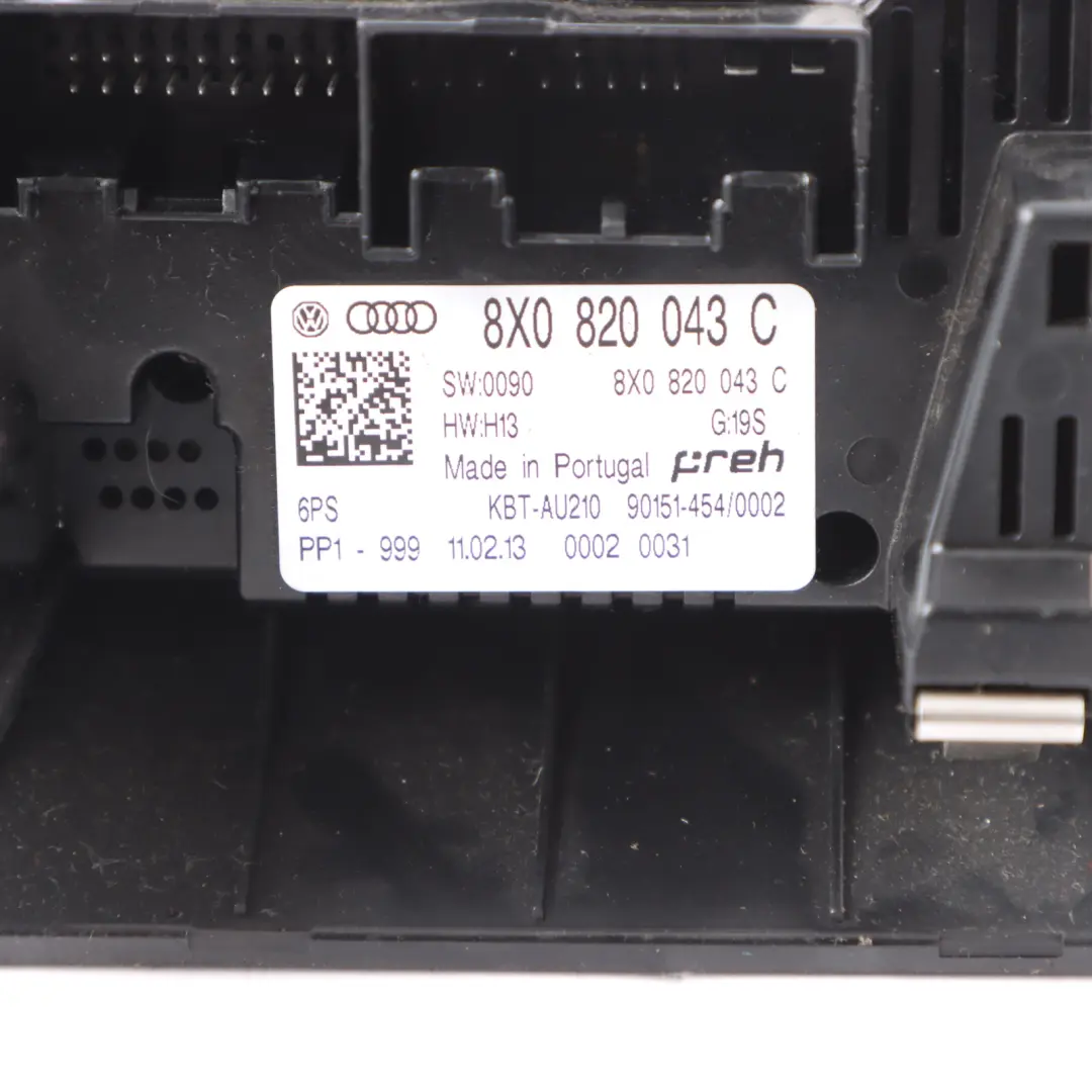 Audi A1 8X Air Conditioning Control Panel Climate Control A/C Switch - SKU 8X0820043C - Part number 8X0820043C