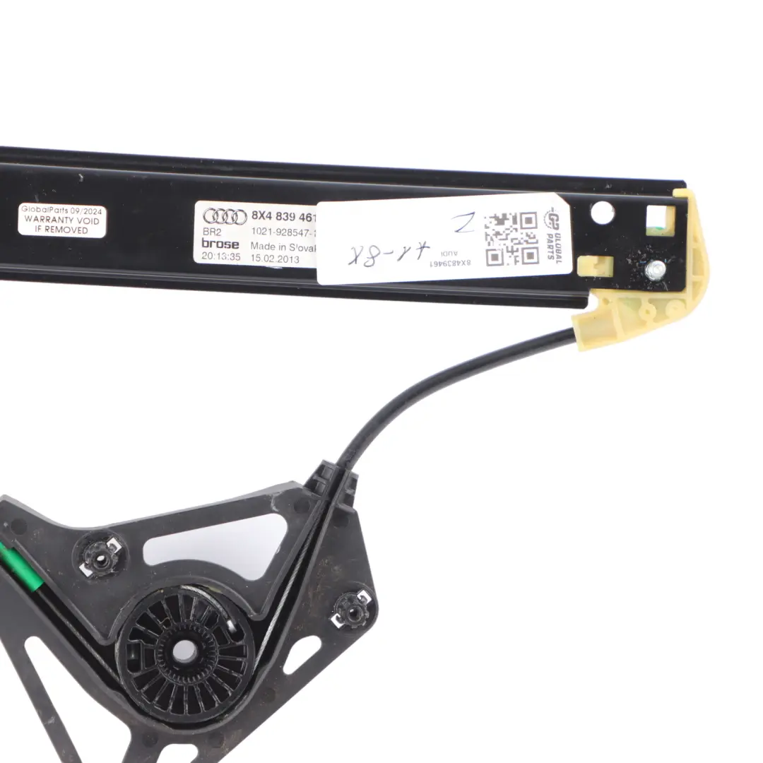 Mechanizm Podnośnik Szyby Przód Prawy do Audi A1 8X o numerze 8X4839461 Audi A1 8X Mechanizm Podnośnik Szyby Przód Prawy - SKU 8X4839461 - Numer Części 8X4839461