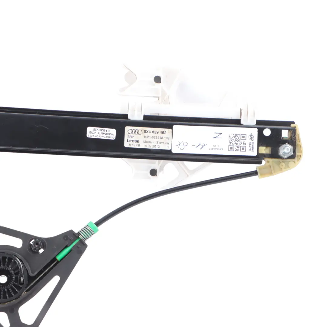 Audi A1 8X Alzacristalli Posteriore Regolatore Elettrico Destro - SKU 8X4839462 - Numero di parte 8X4839462