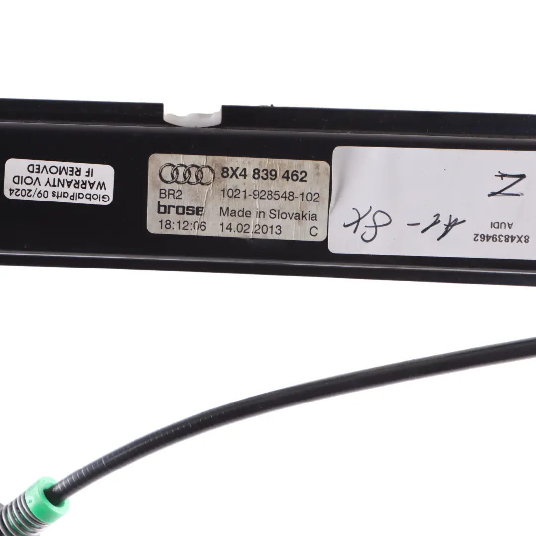 Audi A1 8X Elevalunas Trasero Regulador Eléctrico Derecho - SKU 8X4839462 - Número de pieza 8X4839462