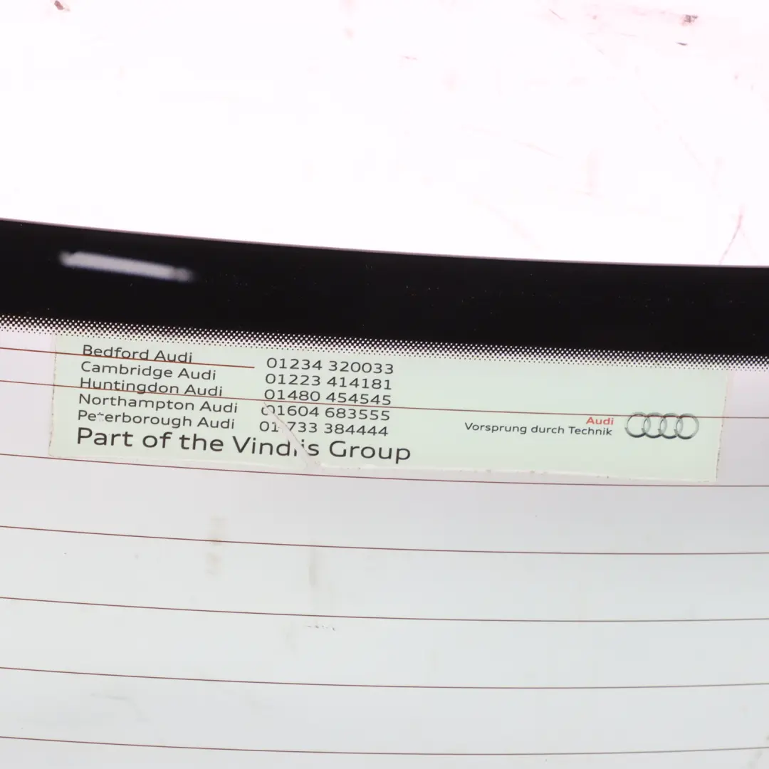 Boot Trunk Lid Tailgate Window AS2 Glazing to Audi A1 8X Rear with Part number 8X4845501A Audi A1 8X Rear Boot Trunk Lid Tailgate Window AS2 Glazing - SKU 8X4845501A - Part number 8X4845501A