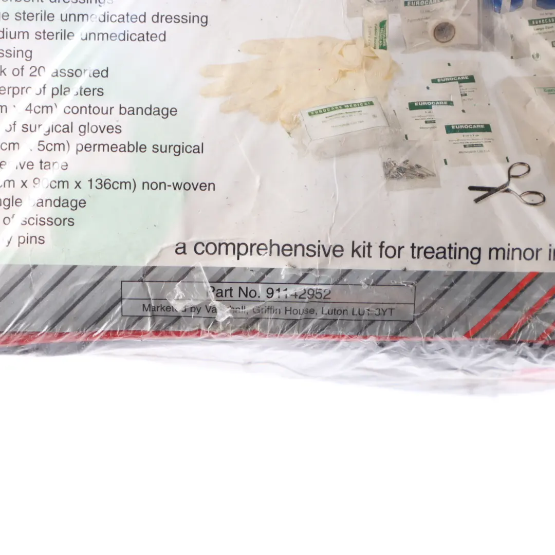 Aid Kit Pouch Emergency Kit Set to Vauxhall First with Part number 91142952 Vauxhall First Aid Kit Pouch Emergency Kit Set - SKU 91142952 - Part number 91142952