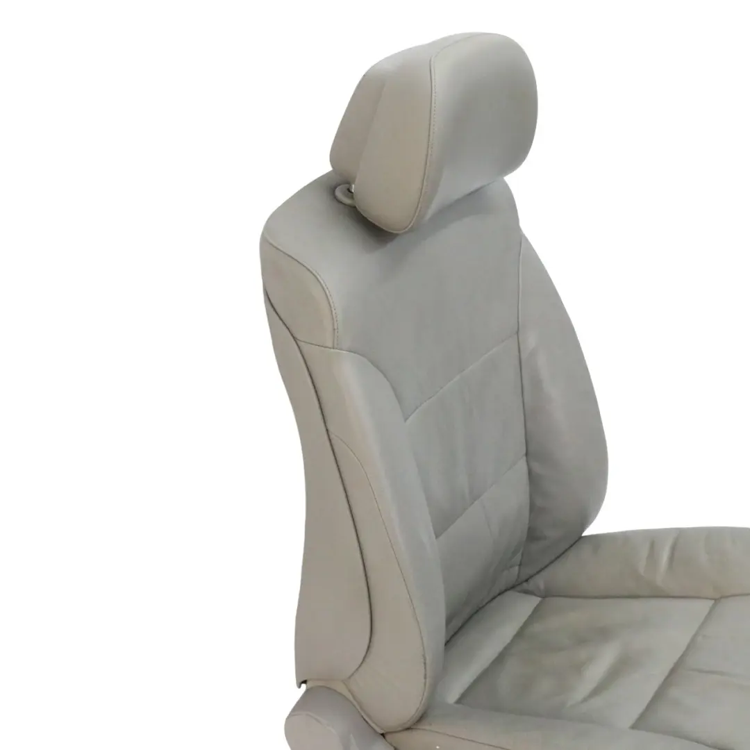 Asiento Delantero Derecho Cuero Interior Gris Dakota para BMW E60 E61 LCI con número de pieza 9143859 BMW E60 E61 LCI Asiento Delantero Derecho Cuero Interior Gris Dakota - SKU 9143859-2 - Número de pieza 9143859