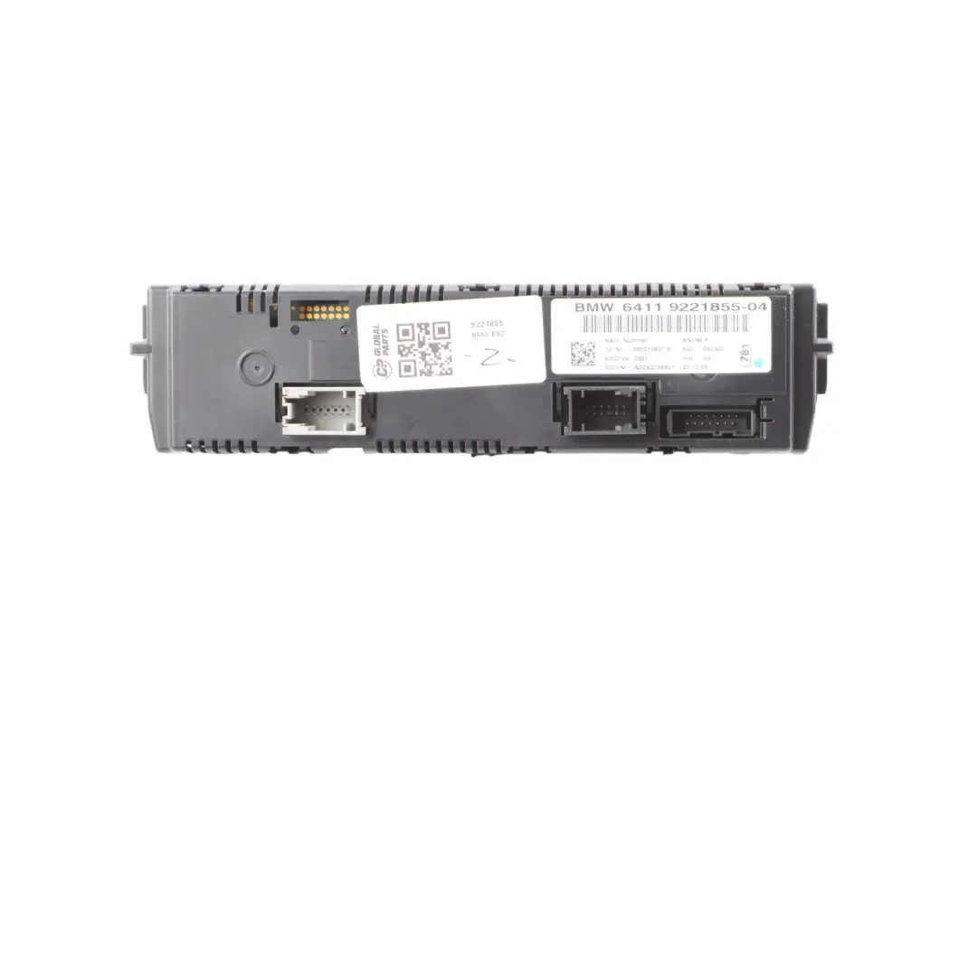 Heater Air Conditioning A/C Control Panel Unit to BMW E92 E93 Automatic with Part number 9221855 BMW E92 E93 Automatic Heater Air Conditioning A/C Control Panel Unit - SKU 9221855 - Part number 9221855