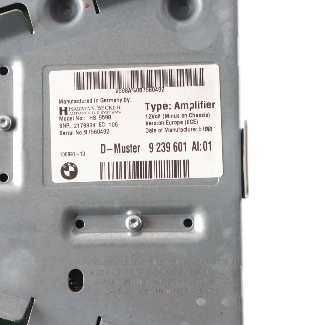 Radio Amplifier System Hifi Harman Kardon Unit to Mini Cooper One R55 R56 with Part number 9239601 Mini Cooper One R55 R56 Radio Amplifier System Hifi Harman Kardon Unit - SKU 9239601 - Part number 9239601