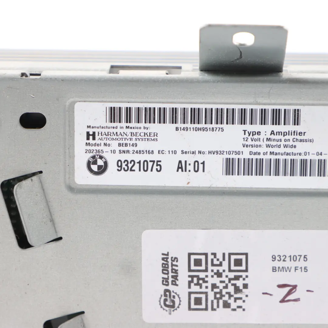  BWM X5 F15 X6 F16 M Audio Amplifier Sound System HiFi Unit Module ECU - SKU 9321075 - Part number 9321075