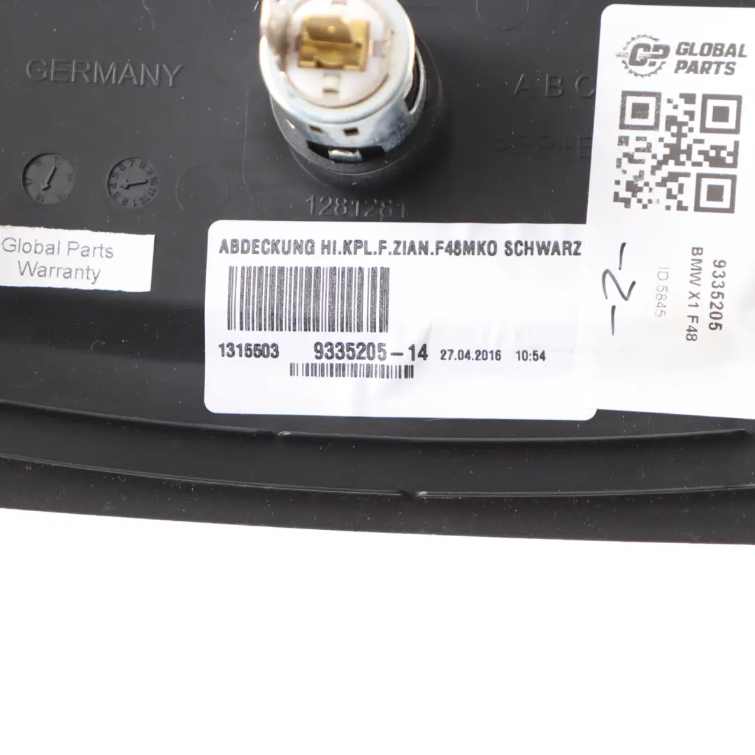 Cenicero Embellecedor Trasero Consola Central Panel para BMW X1 X2 F39 F48 con número de pieza 9335205 BMW X1 X2 F39 F48 Cenicero Embellecedor Trasero Consola Central Panel - SKU 9335205 - Número de pieza 9335205