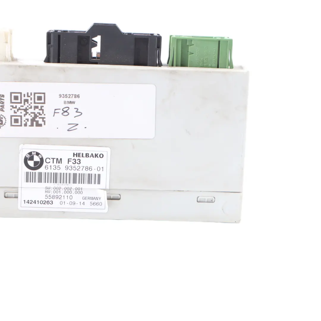 Tetto Apribile Modulo ECU Unità Di Controllo CTM per BMW F33 F83 M4 Cabrio con numero di parte 9352786 BMW F33 F83 M4 Cabrio Tetto Apribile Modulo ECU Unità Di Controllo CTM - SKU 9352786 - Numero di parte 9352786
