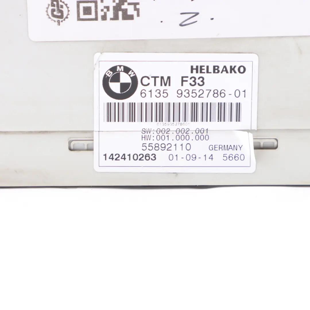 Tetto Apribile Modulo ECU Unità Di Controllo CTM per BMW F33 F83 M4 Cabrio con numero di parte 9352786 BMW F33 F83 M4 Cabrio Tetto Apribile Modulo ECU Unità Di Controllo CTM - SKU 9352786 - Numero di parte 9352786