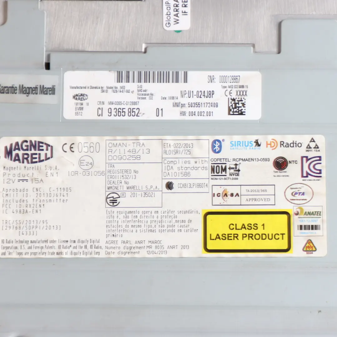 Principale Radio DAB Lettore Multimediale per Mini F55 F56 BMW F45 I3 I01 con numero di parte 9365852 Mini F55 F56 BMW F45 I3 I01 Principale Radio DAB Lettore Multimediale - SKU 9365852 - Numero di parte 9365852