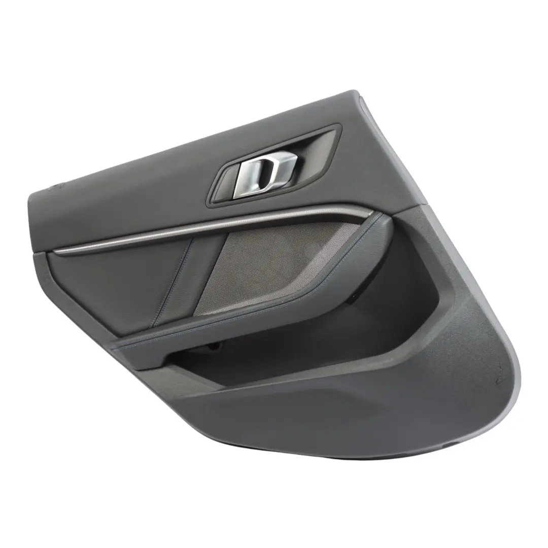 Door Card Rear Left N/S Trim Dakota Black Blue Stitching to BMW F44 with Part number 9418359 BMW F44 Door Card Rear Left N/S Trim Dakota Black Blue Stitching - SKU 9418359 - Part number 9418359