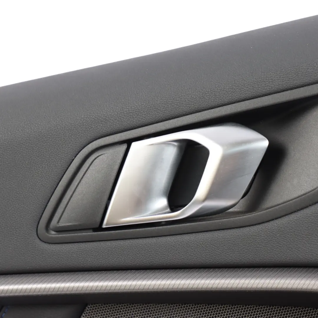 Door Card Rear Left N/S Trim Dakota Black Blue Stitching to BMW F44 with Part number 9418359 BMW F44 Door Card Rear Left N/S Trim Dakota Black Blue Stitching - SKU 9418359 - Part number 9418359