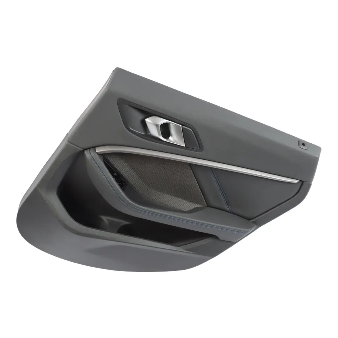 Door Card Rear Right O/S Trim Dakota Black Blue Stitching to BMW F44 with Part number 9418360 BMW F44 Door Card Rear Right O/S Trim Dakota Black Blue Stitching - SKU 9418360 - Part number 9418360