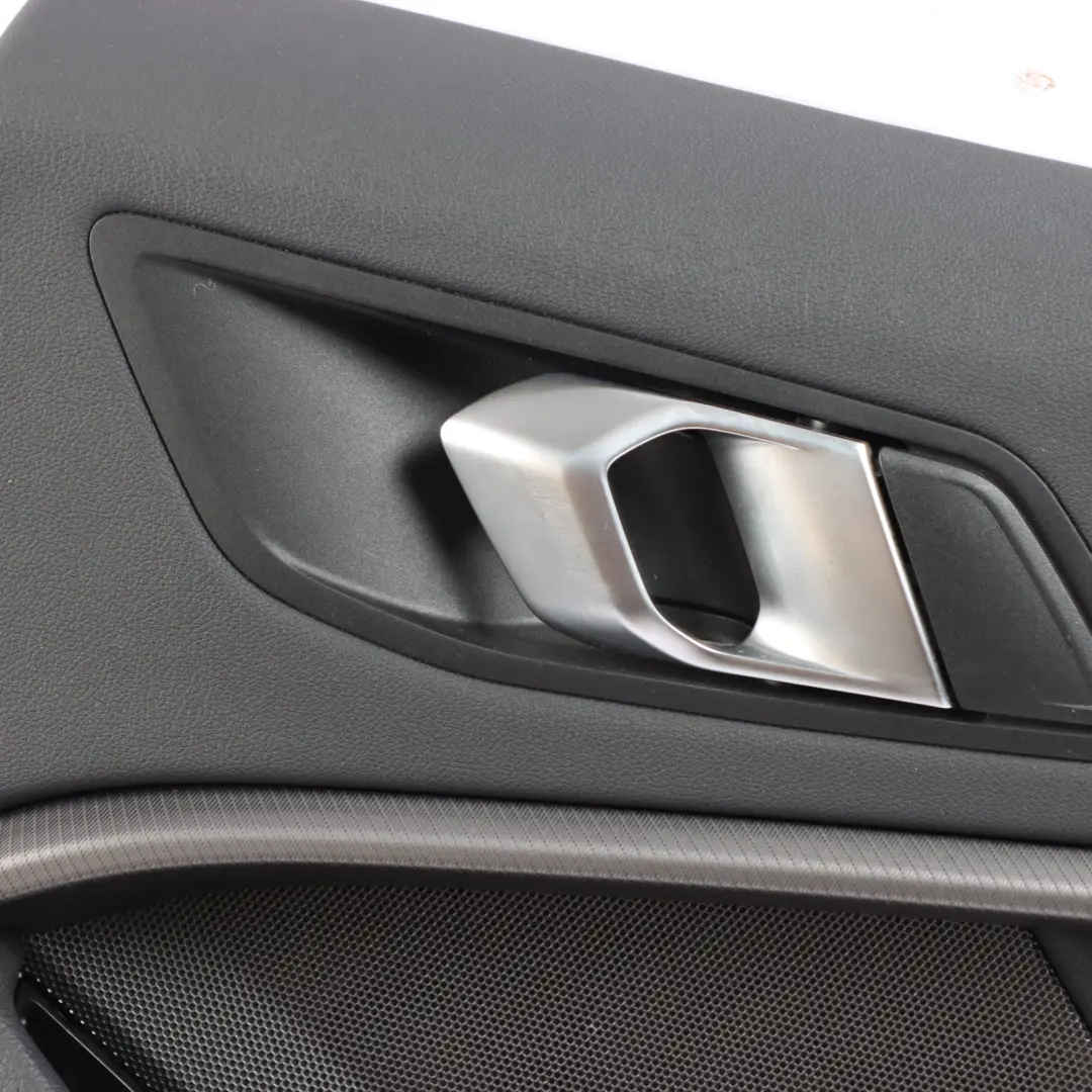 Door Card Rear Right O/S Trim Dakota Black Blue Stitching to BMW F44 with Part number 9418360 BMW F44 Door Card Rear Right O/S Trim Dakota Black Blue Stitching - SKU 9418360 - Part number 9418360