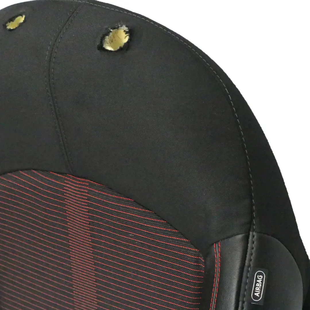 MINI R60 Front Seat Left N/S Backrest Sport Cloth Leather Parallel Lines Red - SKU 9805155-3 - Part number 9805155