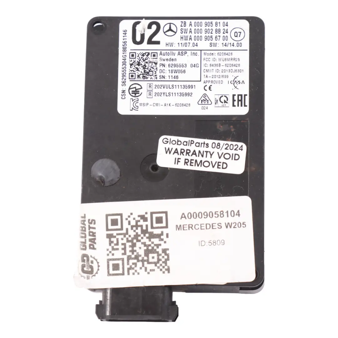 Mercedes W176 W205 W246 GLC C253 Radar Czujnik Zderzaka Przód - SKU A0009058104 - Numer Części A0009058104