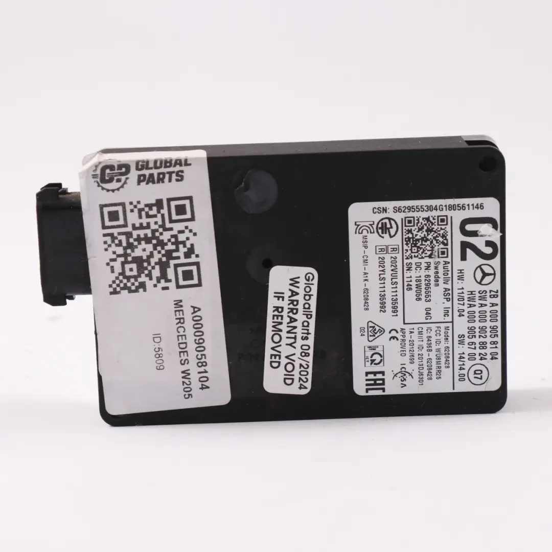 Mercedes W176 W205 W246 GLC C253 Radar Czujnik Zderzaka Przód - SKU A0009058104 - Numer Części A0009058104