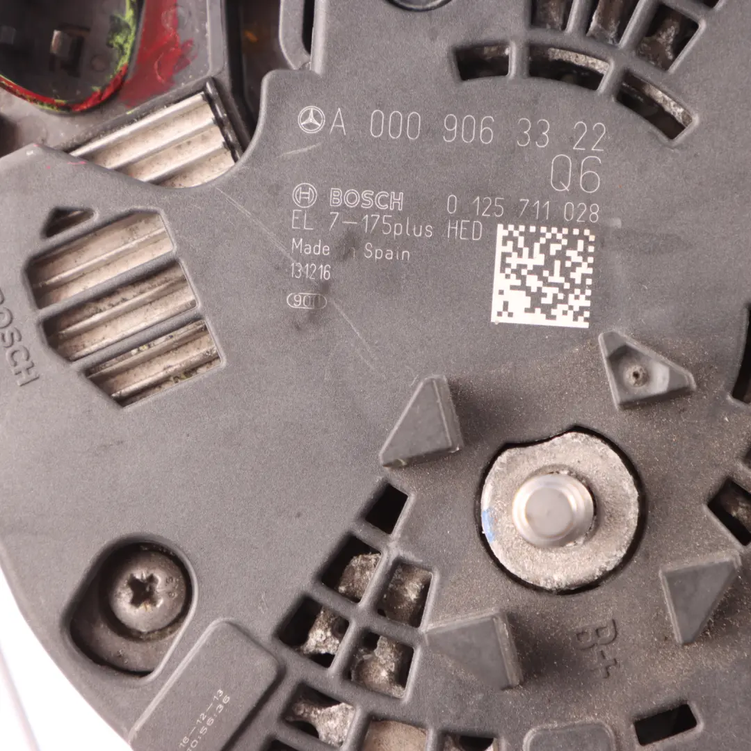  Lichtmaschine Generator Mercedes W176 W246 OM651 Dieselmotor 175A - SKU A0009063322-1 - Teilenummer A0009063322