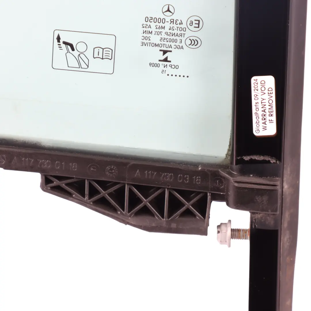 Mercedes CLA C117 Vetro Finestra Fissa Porta Posteriore Sinistra AS2 - SKU A1177300118 - Numero di parte A1177300118