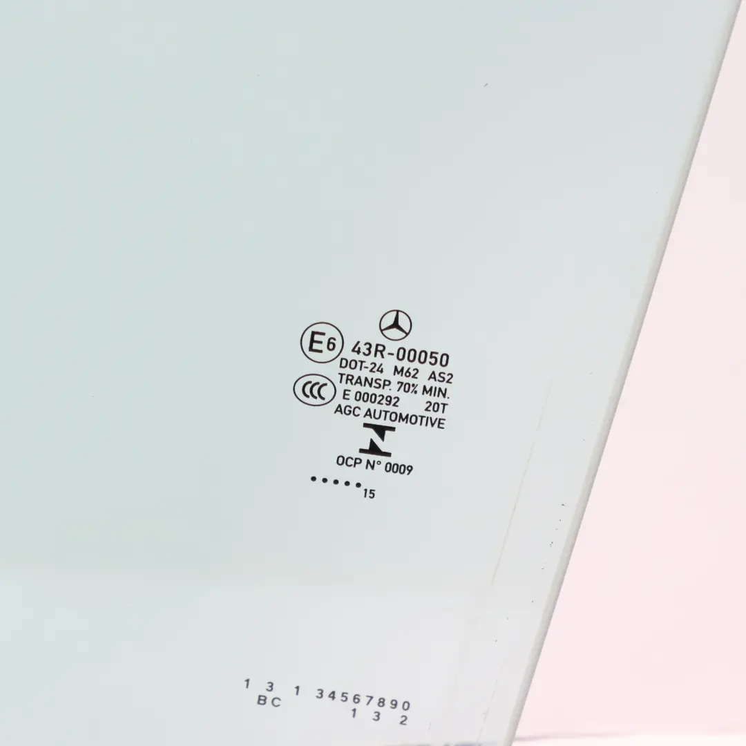 Mercedes C117 Rear Door Window Glass Glazing Left N/S Green AS2 - SKU A1177350110 - Part number A1177350110