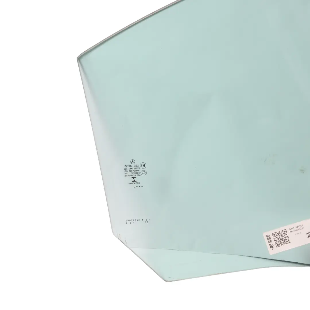 Puerta Trasera Ventana Cristal Izquierda Verde AS2 para Mercedes C117 con número de pieza A1177350110 Mercedes C117 Puerta Trasera Ventana Cristal Izquierda Verde AS2 - SKU A1177350110 - Número de pieza A1177350110