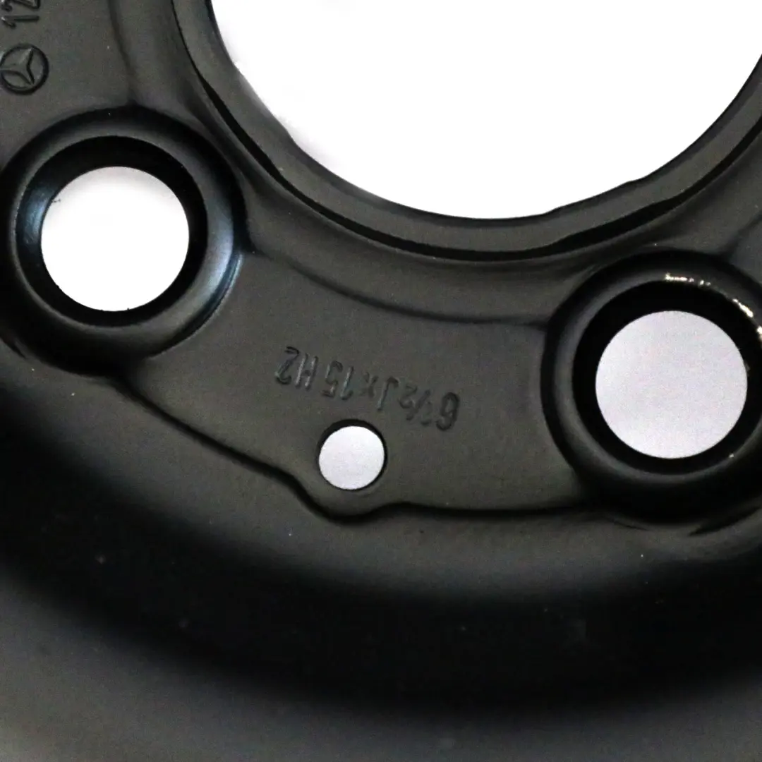 Cerchio ruota di scorta nero in acciaio R15 6,5J per Mercedes W124 S124 con numero di parte A1244001002 Mercedes W124 S124 Cerchio ruota di scorta nero in acciaio R15 6,5J - SKU A1244001002-2 - Numero di parte A1244001002