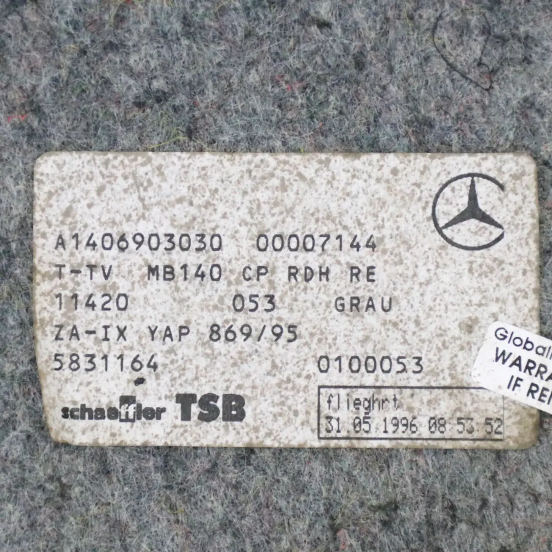 Mercedes C140 Koffer Raum Seitliche Verkleidung Splatte Abdeckung - SKU A1406903030 - Teilenummer A1406903030