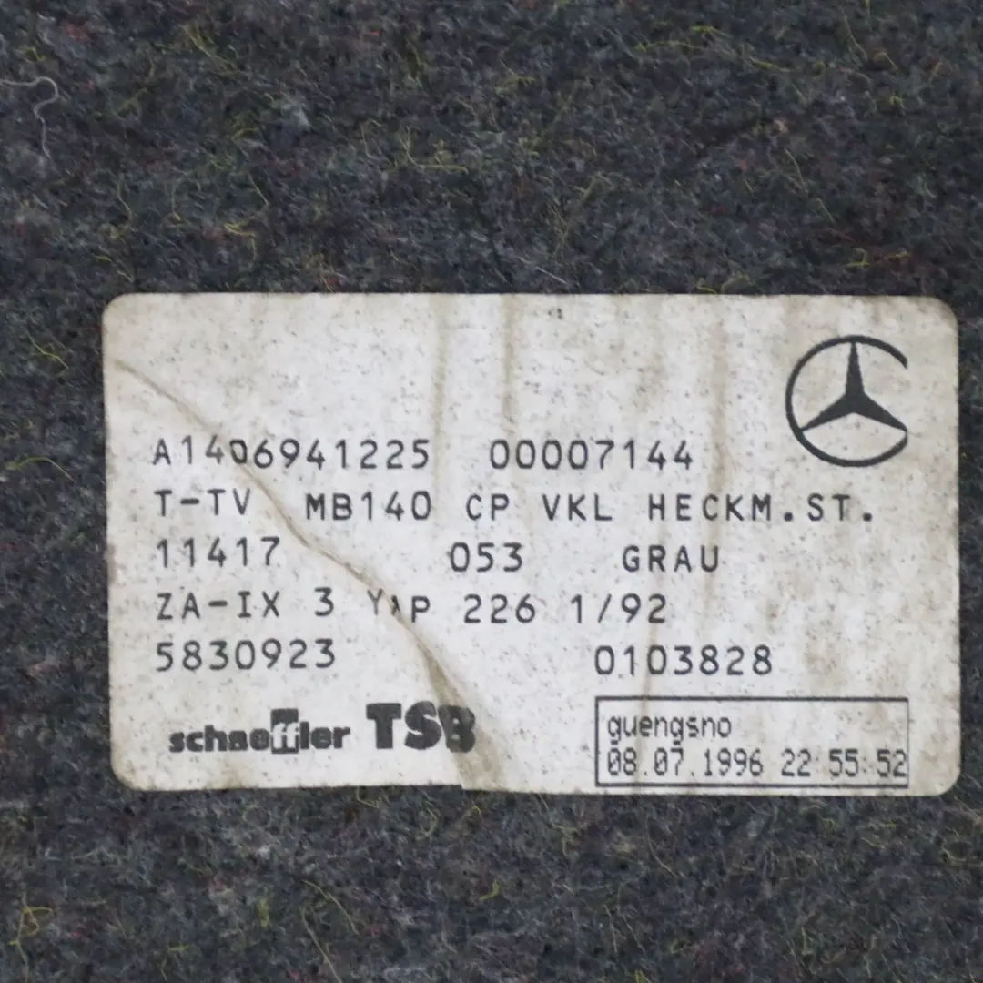 Mercedes C140 Boot Lid Tailgate Cover Trim Rear Panel Carpet - SKU A1406941225 - Part number A1406941225