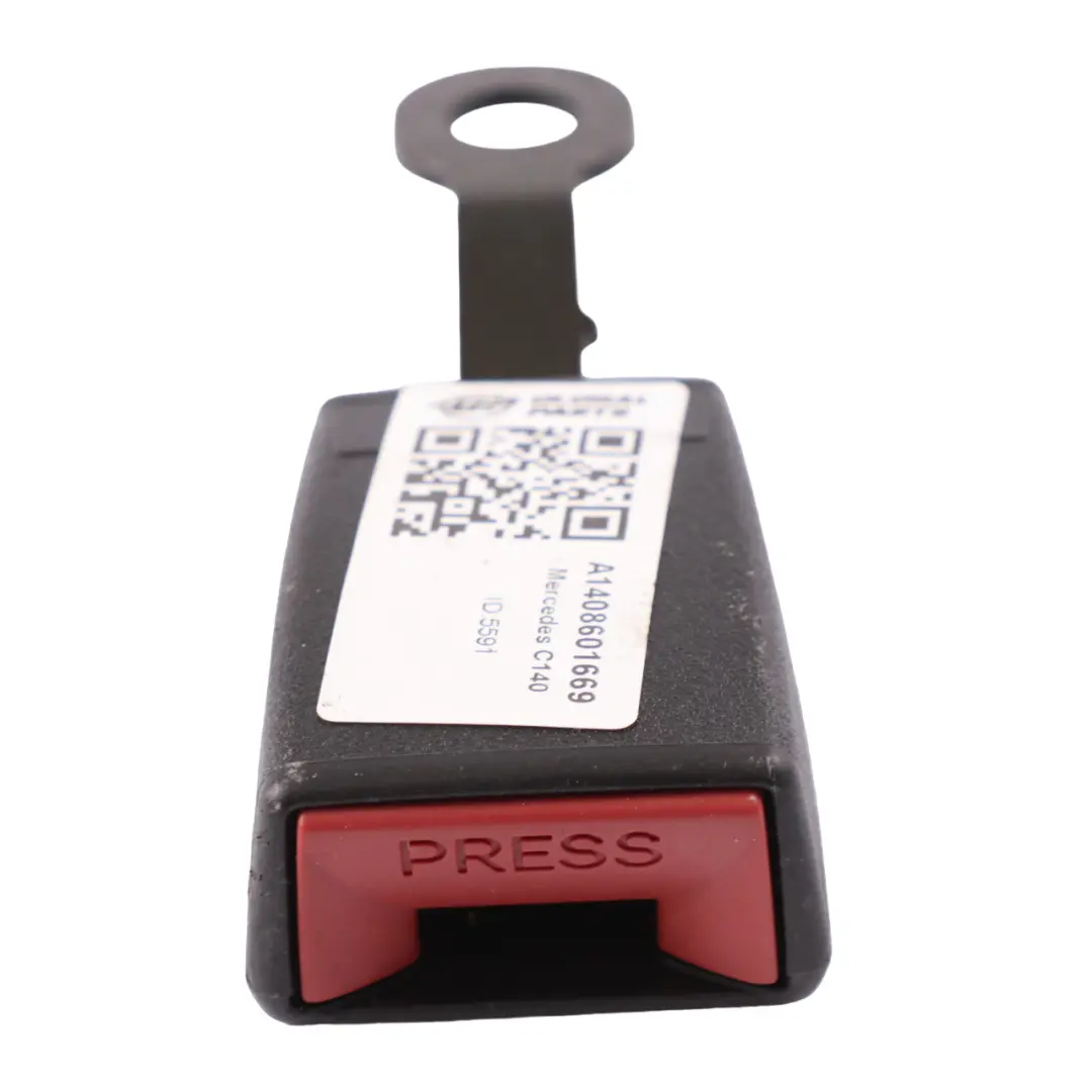 Mercedes C140 Seat Belt Buckle Latch Catch Rear Left N/S Black - SKU A1408601669 - Part number A1408601669
