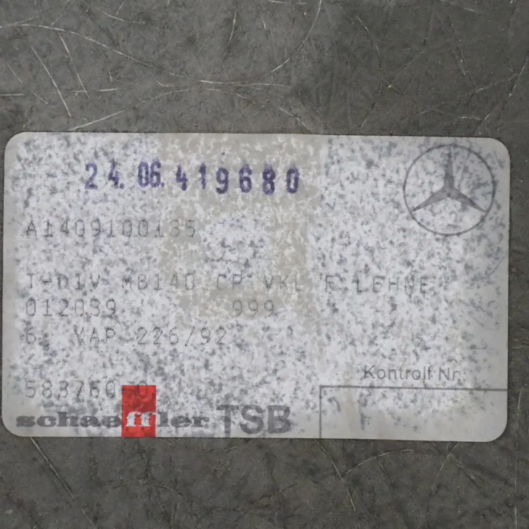 Mercedes C140 Schienale anteriore Copricuscino Pannello Nappa Grigio - SKU A1409100939 - Numero di parte A1409100939