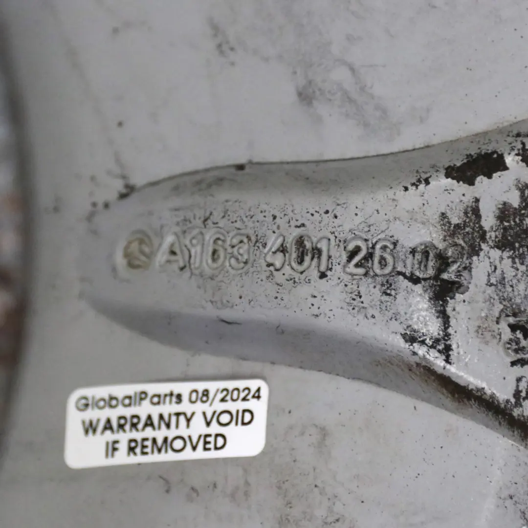 Alloy Wheel Rim 17" 8J ET:52 to Mercedes ML W163 Silver with Part number A1634012602 Mercedes ML W163 Silver Alloy Wheel Rim 17" 8J ET:52 - SKU A1634012602-2 - Part number A1634012602